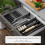 Block Holder with Expandable Organizer Storage Tray for Kitchen Countertop Retractable Organizer Drawer 3