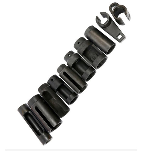 10PCS Black CR-V Steel Master Sensor Socket Kit Tool O2 Oxygen Sensor Pressure Wrench Socket Removal Tool 2