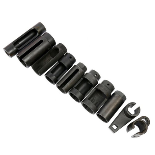 10PCS Black CR-V Steel Master Sensor Socket Kit Tool O2 Oxygen Sensor Pressure Wrench Socket Removal Tool 1