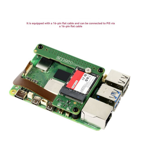 For Raspberry Pi M.2 HAT+ Compact Kit PCle to M.2 Expansion Board for NVMe M.2 Hard Drives High-Speed Read Write 2