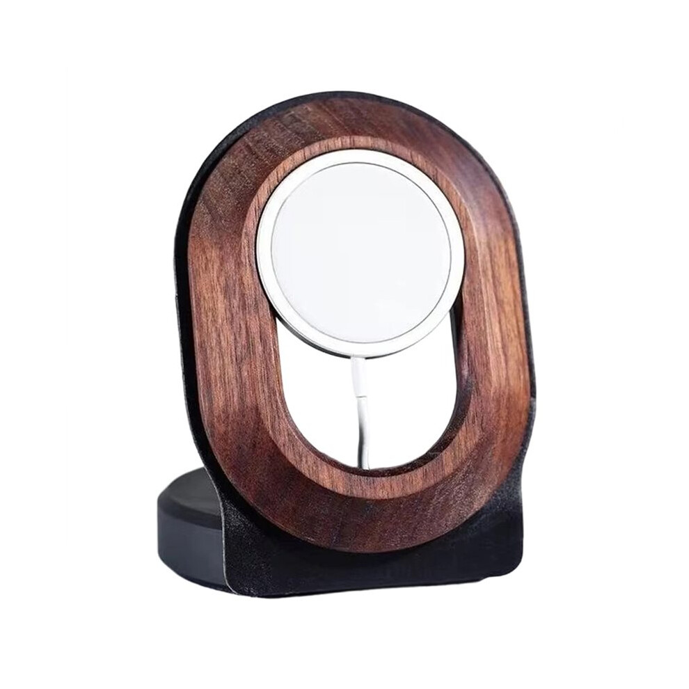 Magnetic Bracket Walnut Wood Material Mobile Wireless Charging Stand Desktop Companion 6131032393656