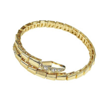 (Gold) Trendy Flexible Snake Motifs Bracelet Smooth Finishes Alloy Wrist Band Jewelry For Women’s Wardrobe Essential  Silver
