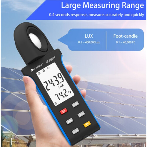 HoldPeak Luxmeter with Mobile APP Versatile Accurate and Feature-Rich for Professional Light Measurement and Analysis 1
