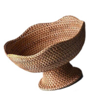 (S) Handicraftsman Artisanal Flexible Treat Bowl Ventilated Serving Tray For Kitchen Countertop Fruit Display Storage  S