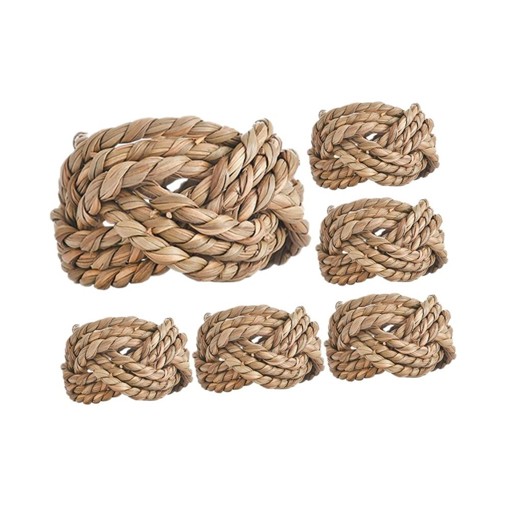 8Pcs Handmade Woven Napkin Rings Decorative Holders For Dining Table Party Wedding Holiday Event Table Setting Rustic 4711395604754