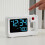 (White white screen) Minimalists Design LCD Electronic Projection Alarm Clock Detection Energy Saving Technology Bedsides Tabletop Use Multicolor 5