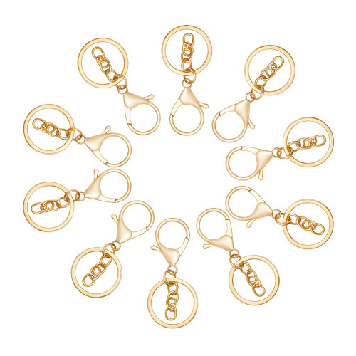 50/100pcs Lanyard Snap Hooks with Chain for Keychain DIY-B
