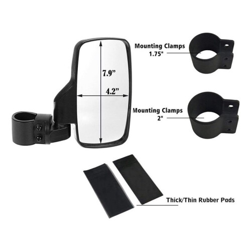 UTV ATV Side Rearview Mirror for   Side Mirror Modified Reversing Mirror 1