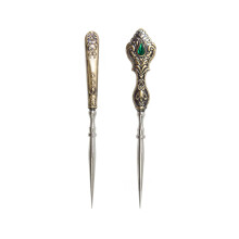2 Pcs Vintage Sewing Awls Tailors Awl Ergonomic Grip-Bronze