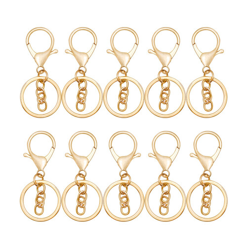 50/100pcs Lanyard Snap Hooks with Chain for Keychain DIY-B 2