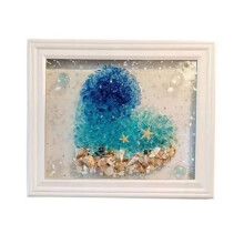 Ocean Theme Sea Glass Art Kit for Adults Photo Frame Easy Operation DIY Mosaic Arts and  Kits Handmade D