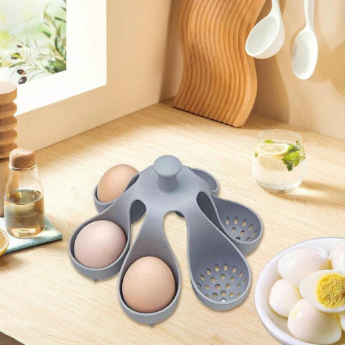(6 egg holders) Oven Safe Oocyte Poaching Rack With Cold Handle Boiling Water Cooking Permanent Elastomer Plan Multicolor 1