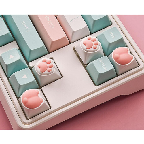 4 Pack Cat Paw Keycaps for MX Mechanical Keyboards, Cute Decorative Replacement Keycap Set 1