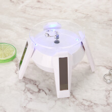 360 graden draaiplateau, LED-verlichte displaystandaard met automatische rotatie op zonne-energie, multifunctionele displayhouder voor sieraden en