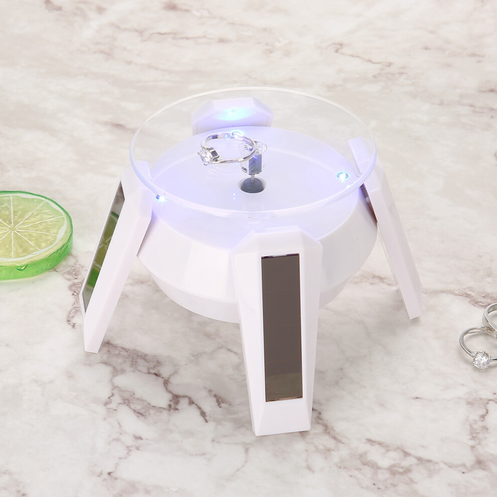 360 Degree Display Turntable, Led Rotating Display Stand With Solar Powered Automatic Rotation, Multi Purpose Display Holder For Jewelry Phones Light 9191629262649