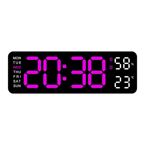 Digital Wall Clock, 9inch LED Alarm Clock with Large Display-J