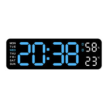 Large Digital Wall Clock 9Inch LED Alarm Clock with Big-A