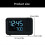 (White black screen) Minimalists Design LCD Electronic Projection Alarm Clock Detection Energy Saving Technology Bedsides Tabletop Use Multicolor 3