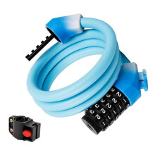 (B) High Security Bicycles Combination Lock Weatherproofed Combination Cable Lock for Public Parking Areas Multicolor