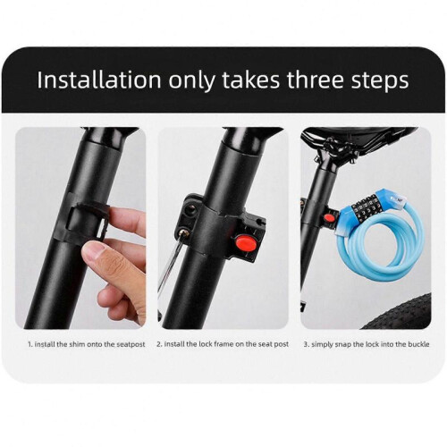 (B) High Security Bicycles Combination Lock Weatherproofed Combination Cable Lock for Public Parking Areas Multicolor 1