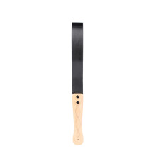 Leather Paddle With Wood Handle for Couples, Black PU Leather Spanking Paddle for Intimate Evenings