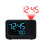 (Black black screen) Minimalists Design LCD Electronic Projection Alarm Clock Detection Energy Saving Technology Bedsides Tabletop Use Multicolor 1