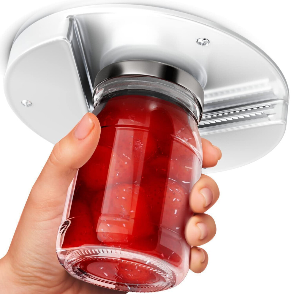 Under Cabinet Jar and Bottle Opener with Easy Grip, Hands MultiSize Lid Opening for Kitchen