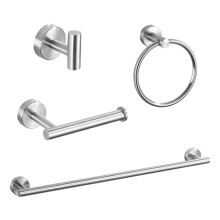 Handdoekstang van geborsteld nikkel, wandgemonteerde handdoekhouder met katrolsysteem voor de badkamer, roestvrij en duurzaam roestvrij staal.