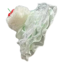 (Mint) Birthday Cake Fascinator Hat Delicate Lace Clip Headwear for Girls Novelty Hair Accessories Birthday Barrettes  White