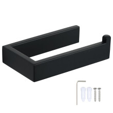 Suporte para papel higiênico resistente, em aço inoxidável com fixação por parafuso e design anti-rotação para rolos grandes. Fácil