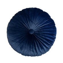 DĂ©coration intĂ©rieure : Coussin dĂ©coratif rond en velours Ă plis piquĂ©s pour salon ou lit, coloris uni, garni de coton PP (Ă©lĂ©gant design Ă