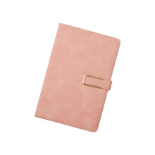 (Pink) Hardcover Leather Journal with 200 Pages Wide Lined Ribbon Bookmarks Portable Writing Notebook 145x210mm for Note Taking  Red