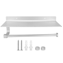 Schwebendes Regal, modernes Industriedesign, einfache Montage ohne Bohren, robustes Aluminiummaterial, lange Lebensdauer, ideal für das Familienbad.