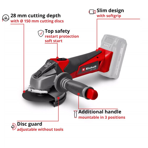 Einhell EINHELL Vinkelsliber TE-AG 18 115 Li-Solo 2