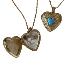 (blue love heart) Stylish Love Heart Pendant Necklace Eye Catching Book Envelope Neckchain Fashionable Pendant Neck Jewelry for Women