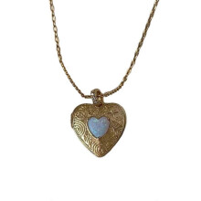 (White love heart) Stylish Love Heart Pendant Necklace Eye Catching Book Envelope Neckchain Fashionable Pendant Neck Jewelry for Women