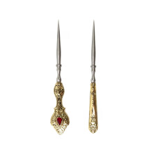 2 Pieces Vintage Sewing Awls Metal Sewing Awl Tool-gold