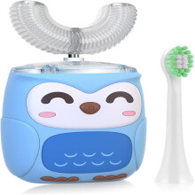 Automatische Ultraschallzahnbürste in U-Form für Kinder, U-förmige Ultraschallzahnbürste im Cartoon-Design mit 6 Reinigungsmodi, weiche