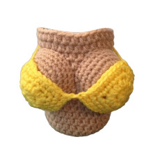 Afneembare bikini's wijnfles hoes gehaakte bikini's-Geel