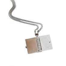 (book silver) Stylish Love Heart Pendant Necklace Eye Catching Book Envelope Neckchain Fashionable Pendant Neck Jewelry for Women