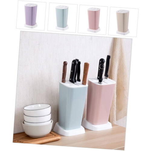 Magnetic Knife Storage Rack with MultiPartition Design and Rotatable Drainage Base for Kitchen 1