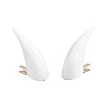(White) Resin Devil Horn Hair Clip for Halloween Costume Cosplay Accessory Horn Hair Pin Adult Stage Props Dressingup Headpiece  White