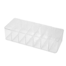 (Basic model) Cable Storage Boxes Cable Organiser Box with 8 Compartments Transparent Cable Storage Box for Office and Household