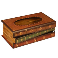 Elegant Wooden Antique Book Tissue Holder Dispenser, Versatile Placement For Any Interior Decor (Square Size)