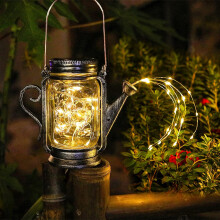 Solar Lanterns Outdoor Hanging, Retro Design 45 Led Fairy Lights Waterproof with Hooks for Patio Garden Decor, Outdoor Decorative Lanterns for Christm