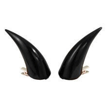 (Black) Resin Devil Horn Hair Clip for Halloween Costume Cosplay Accessory Horn Hair Pin Adult Stage Props Dressingup Headpiece  White