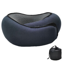 Pernă de gât reglabilă din spumă cu memorie de lux, pernă de călătorie compactă și respirabilă din bumbac cu velcro, protecție împotriva
