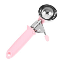 Ice Cream Scoop with Ergonomic Comfort Grip for Desserts Fruits Gelato Dishwasher Safe Pink