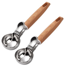Set of 2 Stainless Steel Ice Cream Scoops with QuickRelease and NonSlip Grip for Hard Ice Cream
