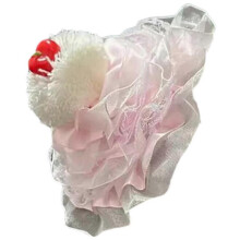 (Light pink) Birthday Cake Fascinator Hat Delicate Lace Clip Headwear for Girls Novelty Hair Accessories Birthday Barrettes  White